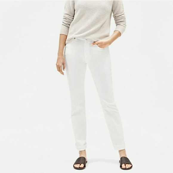 Eileen Fisher Denim - Eileen Fisher Women's Organic Cotton Stretch Denim High Rise Straight Leg Jeans